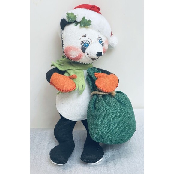Annalee Other - VTG 1984 Annalee Mobilitee Panda Bear Santa Doll w/ Sack of Gifts W Tag Attached
